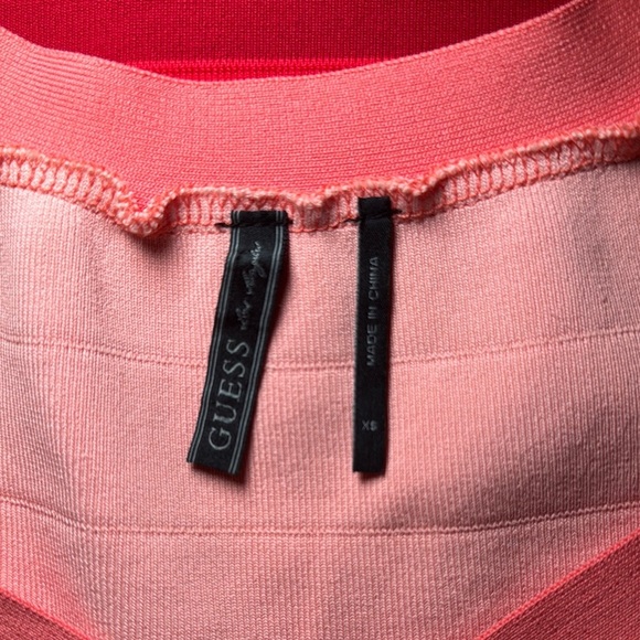 Guess Pink Bodycon Mini Dress Sweetheart Neckline XS - Picture 2 of 5